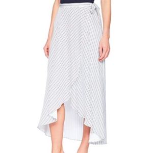 HI-Lo Maxi Wrap Maxi Skirt Navy and white stripe